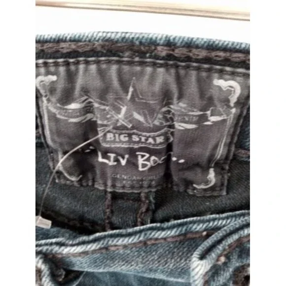 Women's Big Star Liv Low Rise Boot Cut Dark Wash Jeans Size 26L - Picture 7 of 10